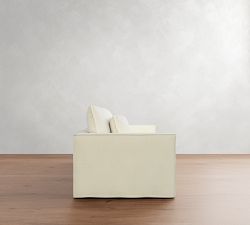 Westwood Square Arm Deep Seat Flange Edge Slipcovered Sofa (66&quot;-126&quot;)