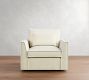 Westwood Fin Arm Deep Seat Flange Edge Slipcovered Swivel Chair