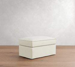 Westwood Slim Arm Deep Seat Flange Edge Slipcovered Ottoman