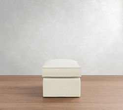 Westwood Slim Arm Deep Seat Flange Edge Slipcovered Ottoman