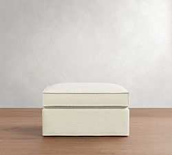 Westwood Slim Arm Deep Seat Flange Edge Slipcovered Ottoman