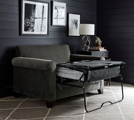 Cameron Roll Arm Single Sleeper Sofa with Memory Foam Mattress (56")