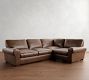 Turner Roll Arm Leather 3-Piece Sectional (109&quot;-114&quot;)