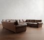 Turner Roll Arm Leather U-Shaped Sectional (148&quot;&ndash;161&quot;)