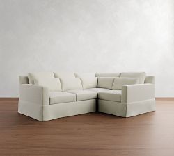 York Square Arm Deep Seat Slipcovered 3-Piece Sectional (98&quot;)