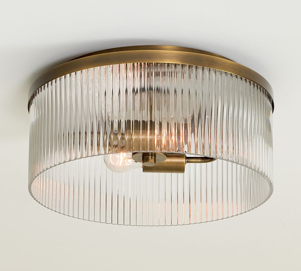 Cooper Ribbed Glass Flush Mount (14&quot;)