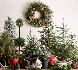 Faux Lit Aspen Wreath &amp; Garland