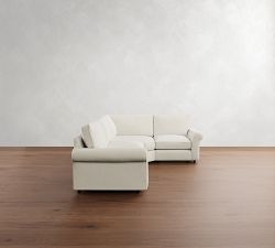 PB Comfort Roll Arm 3-Piece Wedge Sleeper Sectional (121&quot;)