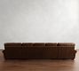 Turner Roll Arm Leather Double Chaise Sectional (141&quot;&ndash;174&quot;)