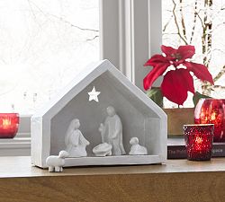 Open Box: White Ceramic Nativity Set