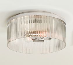 Cooper Ribbed Glass Flush Mount (14&quot;)