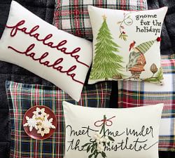 Gnome For The Holidays Embroidered Pillow Cover