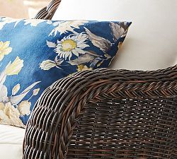 Torrey Wicker Roll Arm Outdoor Lounge Chair