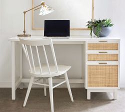 Westly Cane Single Cabinet Writing Desk (54&quot;)