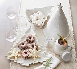 Holiday Tree Stoneware Place Card Holders - Set of 4