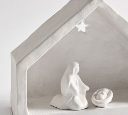 White Ceramic Nativity Set