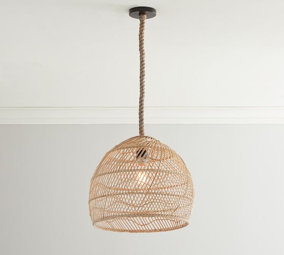 Flora Rattan Pendant (19"-23")