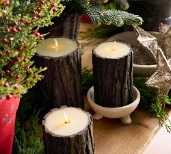 Premium Flickering Flameless Candle - Brown Bark