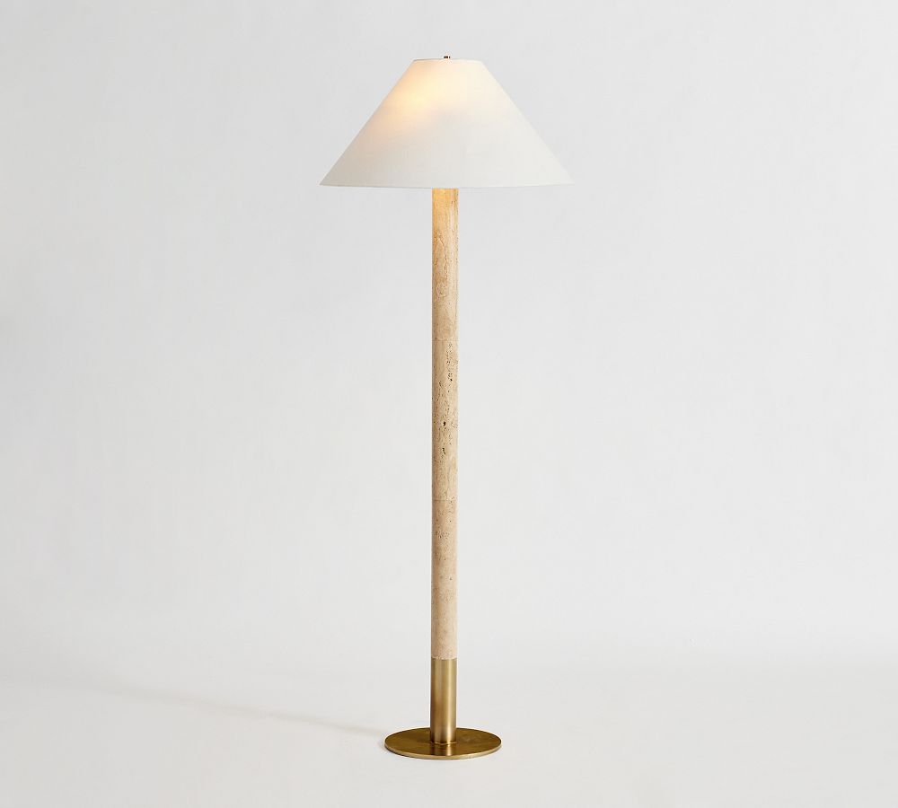 Sterling Travertine Floor Lamp (65&quot;)