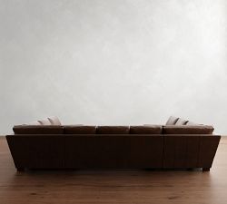 Turner Roll Arm Leather U-Shaped Sectional (148&quot;&ndash;161&quot;)