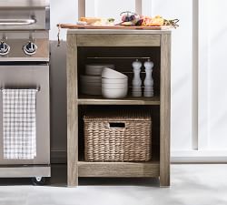Indio Eucalyptus Outdoor Kitchen Convertible Refrigerator/Open Cabinet (24&quot;)