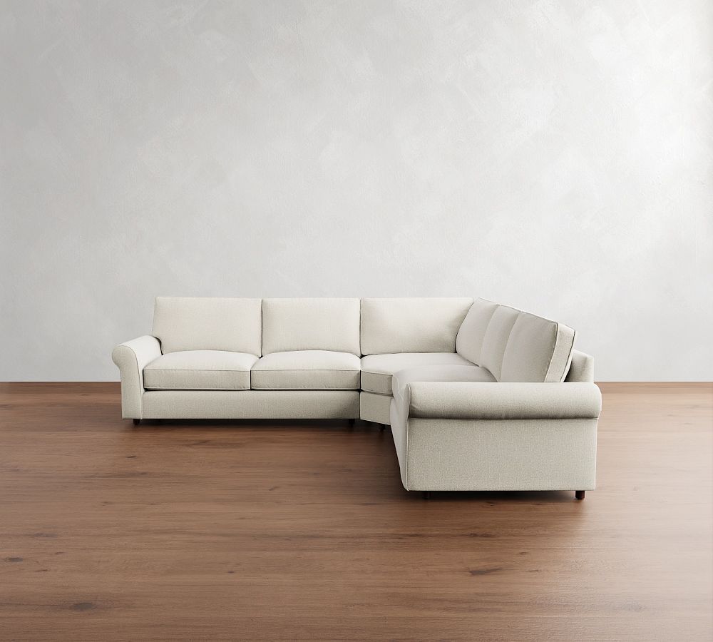 PB Comfort Roll Arm 3-Piece L-Shaped Wedge Sleeper Sectional (121&quot;)