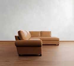 Turner Roll Arm Leather Return Bumper Sectional (109&quot;&ndash;127&quot;)