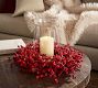 Lit Faux Red Berry Wreath &amp; Garland