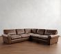 Turner Roll Arm Leather 3-Piece L-Shaped Sectional (114&quot;)