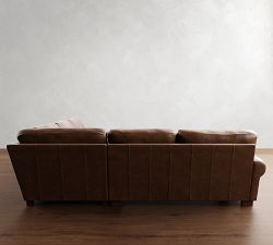 Turner Roll Arm Leather 3-Piece L-Shaped Sectional (114&quot;)