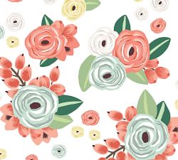 Multicolored Graphic Flowers Removable Wall Decal