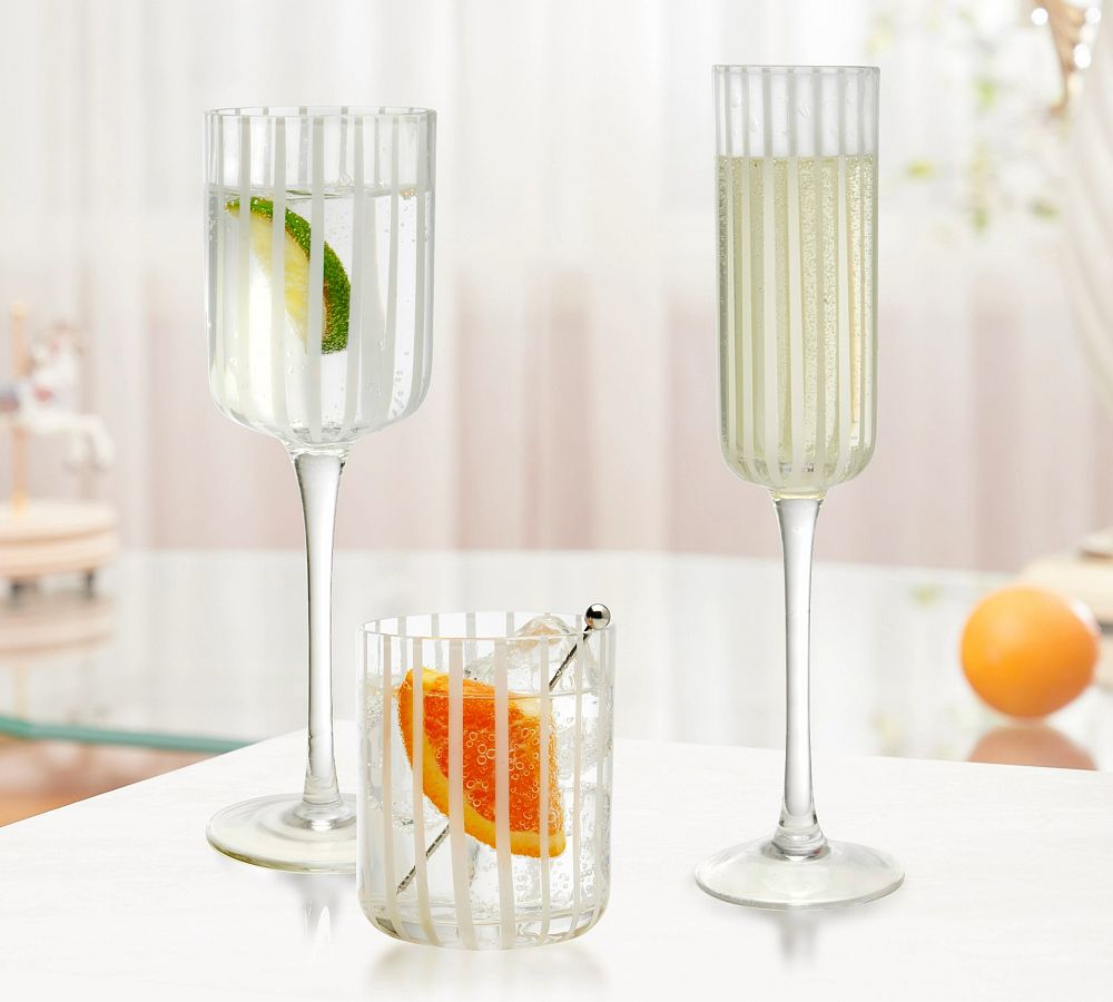 Stripe Wine Glassses - Set of 4