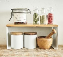 Tosca Wood-Top Stackable Kitchen Rack - Set of 2