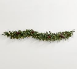 Lit Pine Garland Card Holder