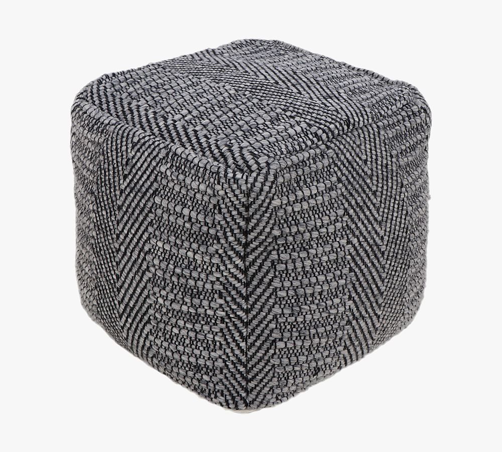 Bron Handwoven Wool Pouf