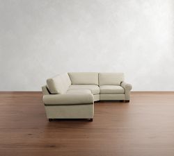 Turner Roll Arm Upholstered 3-Piece Sectional with Wedge (113&quot;&ndash;117&quot;)