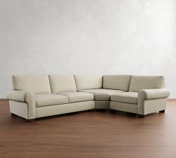 Turner Roll Arm Upholstered 3-Piece Sectional with Wedge (113&quot;&ndash;117&quot;)