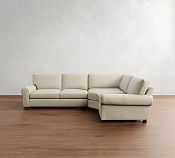 Turner Roll Arm Upholstered 3-Piece Sectional with Wedge (113&quot;&ndash;117&quot;)