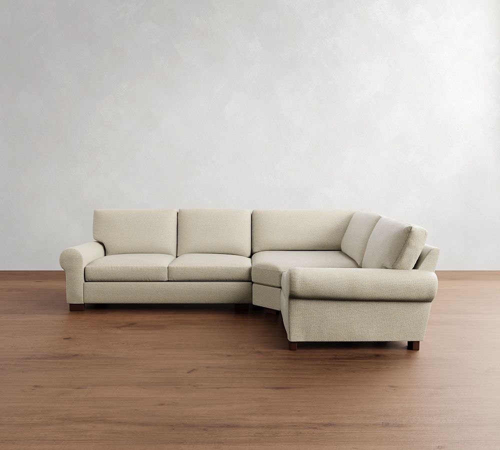 Turner Roll Arm Upholstered 3-Piece Sectional with Wedge (113&quot;&ndash;117&quot;)