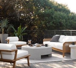 Bolinas Modern Concrete Round Outdoor Coffee Table (48&quot;)