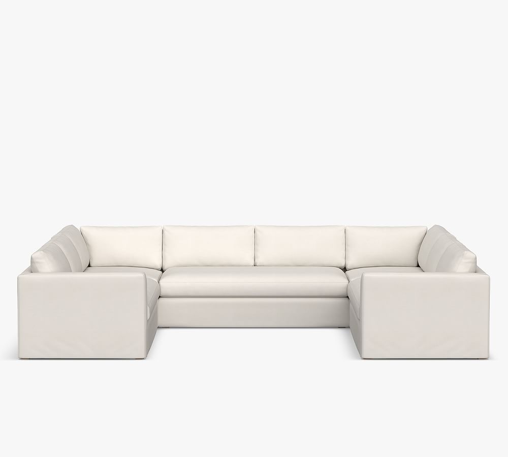 Jake Slipcovered U-Shaped Outdoor Sectional (144&quot;)