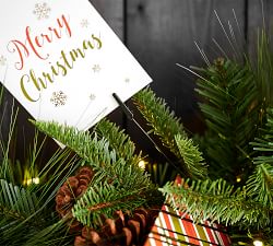 Lit Pine Garland Card Holder