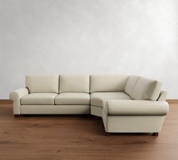 Turner Roll Arm Upholstered 3-Piece Sectional with Wedge (113&quot;&ndash;117&quot;)