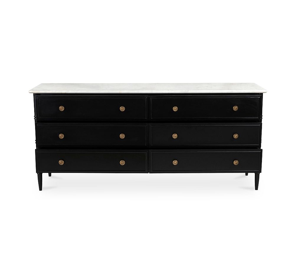 Adrien Marble 6-Drawer Dresser (75&quot;)