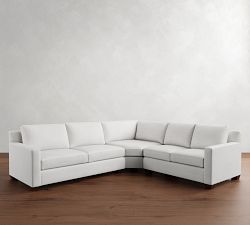 York Square Arm 3-Piece L-Shaped Wedge Sleeper Sectional (117&quot;)