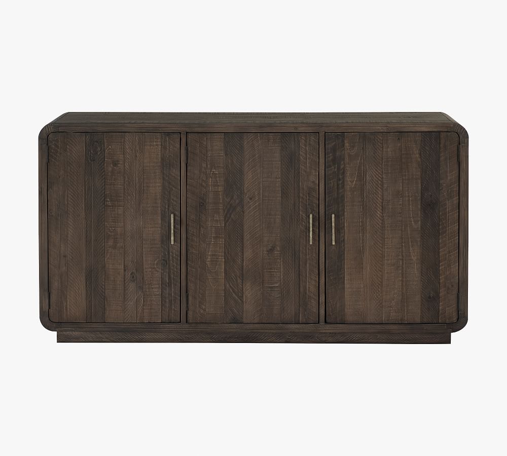 Monterey Rustic Brown Pinewood Sideboard with Painted Metal Hardware