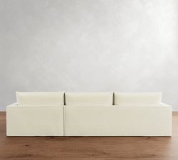 Westwood Square Arm Flange Edge Slipcovered Chaise Sectional (131&quot;-149&quot;)