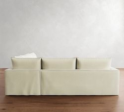 Westwood Square Arm Flange Edge Slipcovered 3-Piece L-Shaped Sectional (117&quot;)