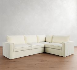 Westwood Square Arm Flange Edge Slipcovered 3-Piece Sectional (117&quot;)