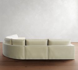 Westwood Square Arm Flange Edge Slipcovered 5-Piece Curved Wedge Sectional (151&quot;)